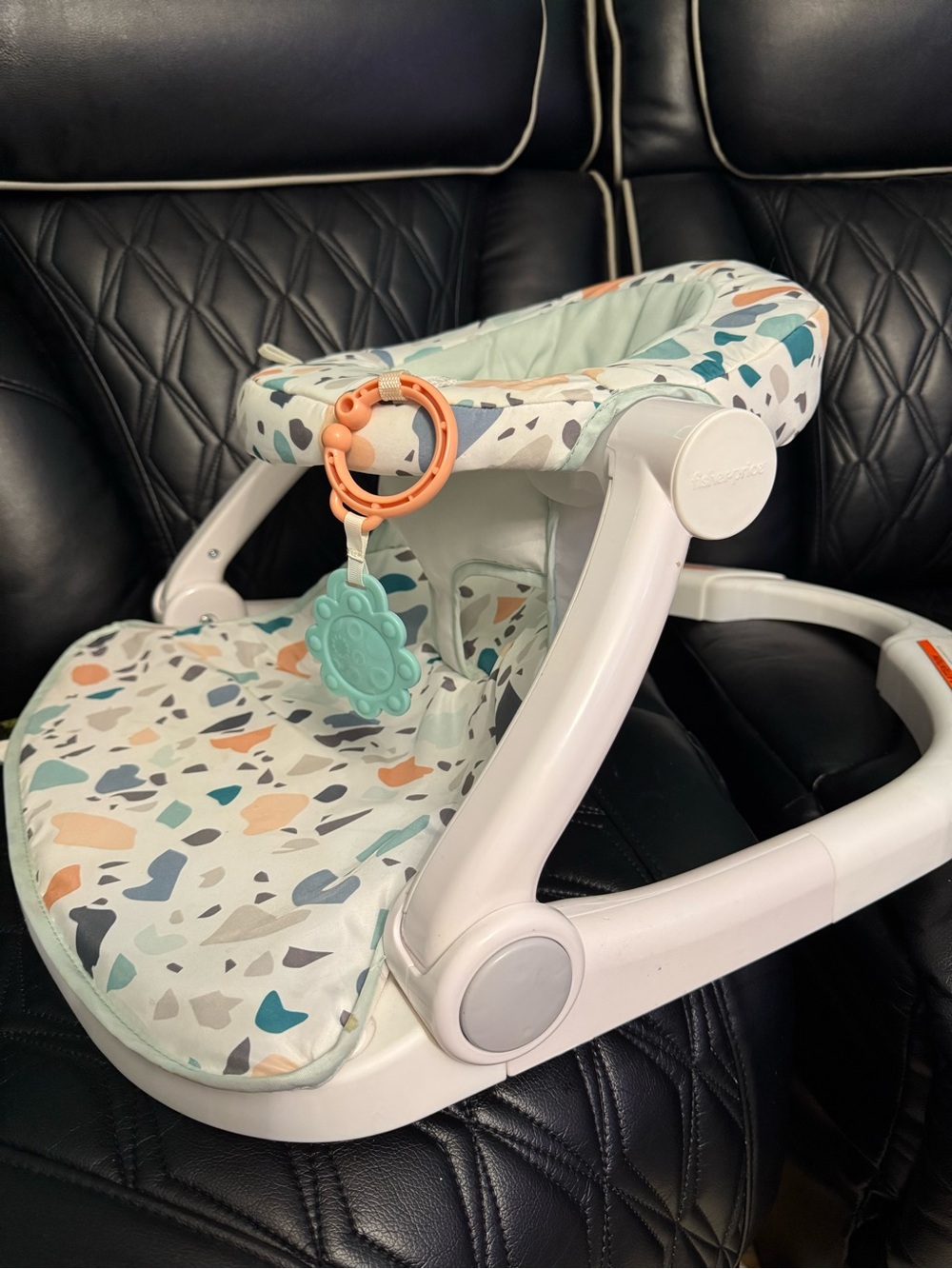 Fisher-Price Mint and Terrazzo Baby Activity Seat with Hanging Toys - Picture 5 of 5